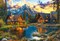 1000 Piece Jigsaw Puzzle, Summertime Evening, Cozy mountain cabins, Peaceful beauty, Sunset, Adult Puzzle, Castorland C-105397-2